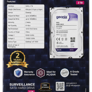 Geonix 2TB Surveillance SATA Hard Drive