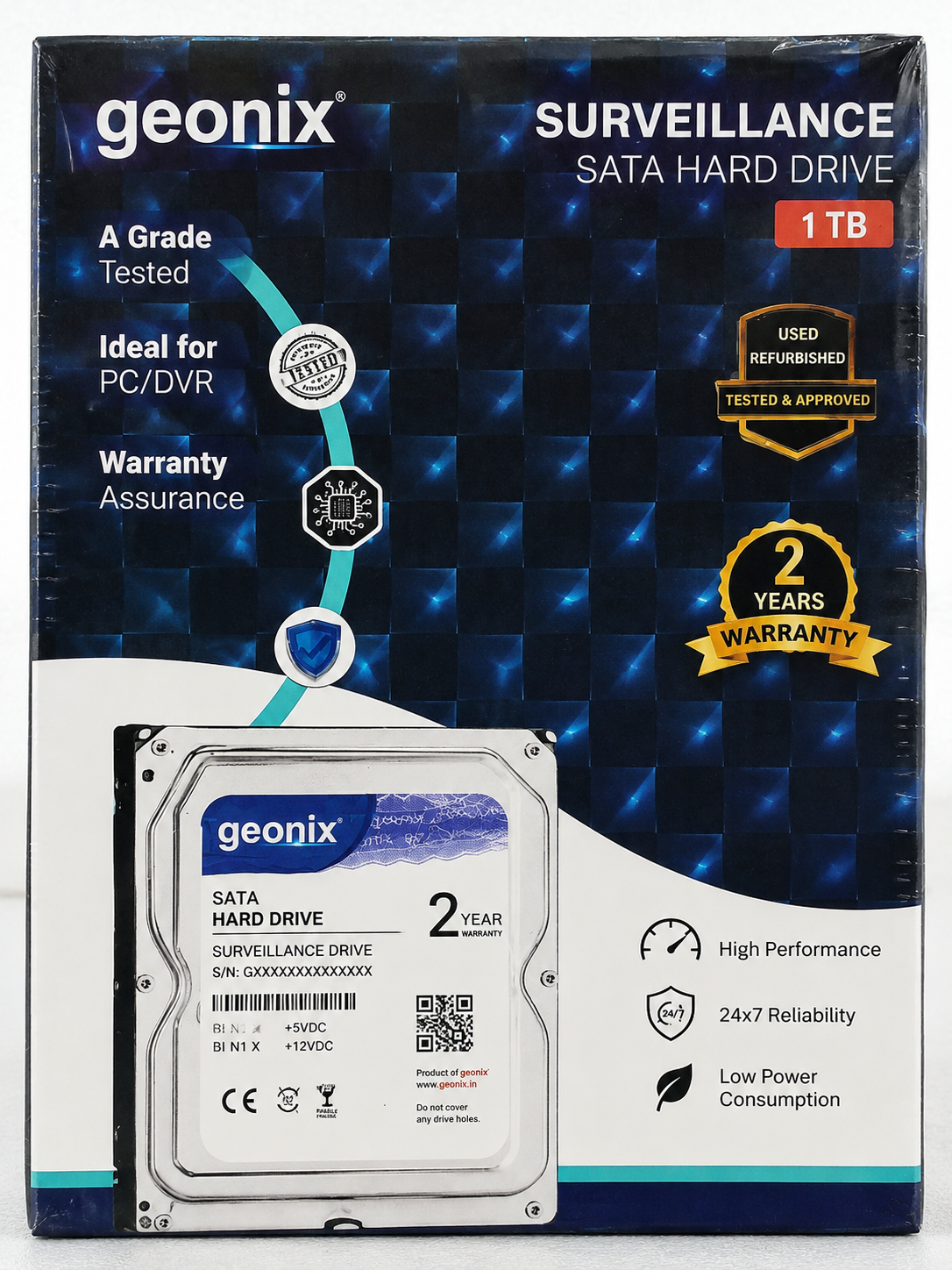 Geonix 1TB Surveillance SATA Hard Disk – 2 Years Warranty