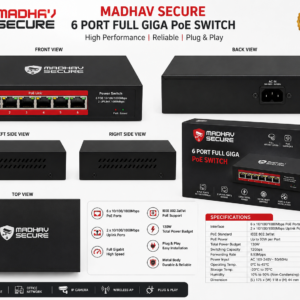 6 Port Full Giga PoE Switch | 4 PoE + 2 Gigabit Uplink | High-Speed Network Switch