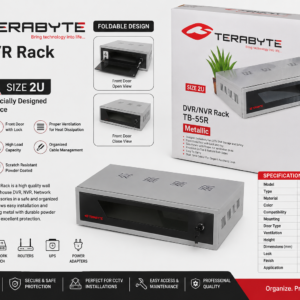 TERABYTE 2U Foldable DVR/NVR Rack | Wall Mount Metal Rack for CCTV Systems