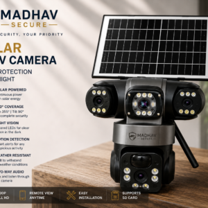 Madhav secure 4g solar 3 lens camera