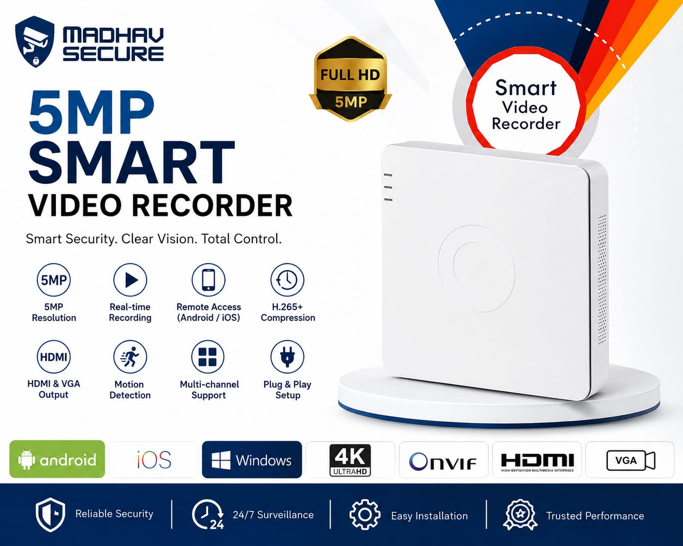 4 CH 5 MP digital video recorder